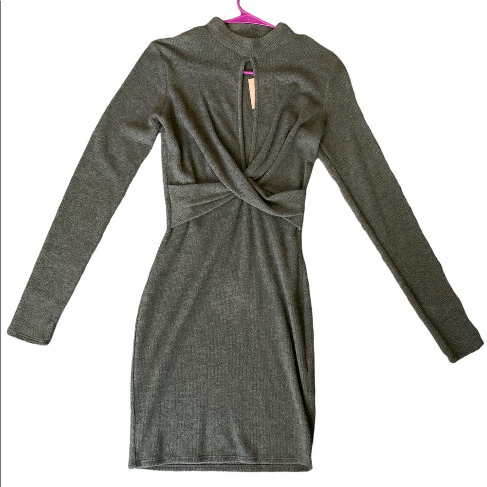 Grey sweater dress